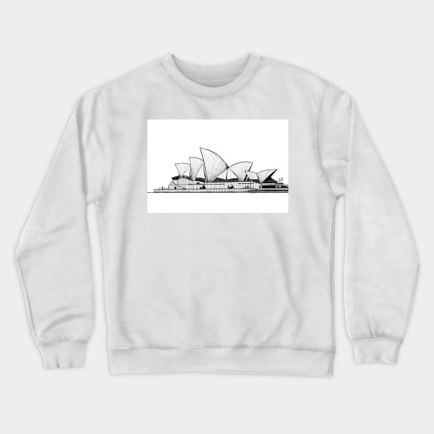 SYDNEY OPERA HOUSE ink painting .1 Crewneck Sweatshirt by lautir